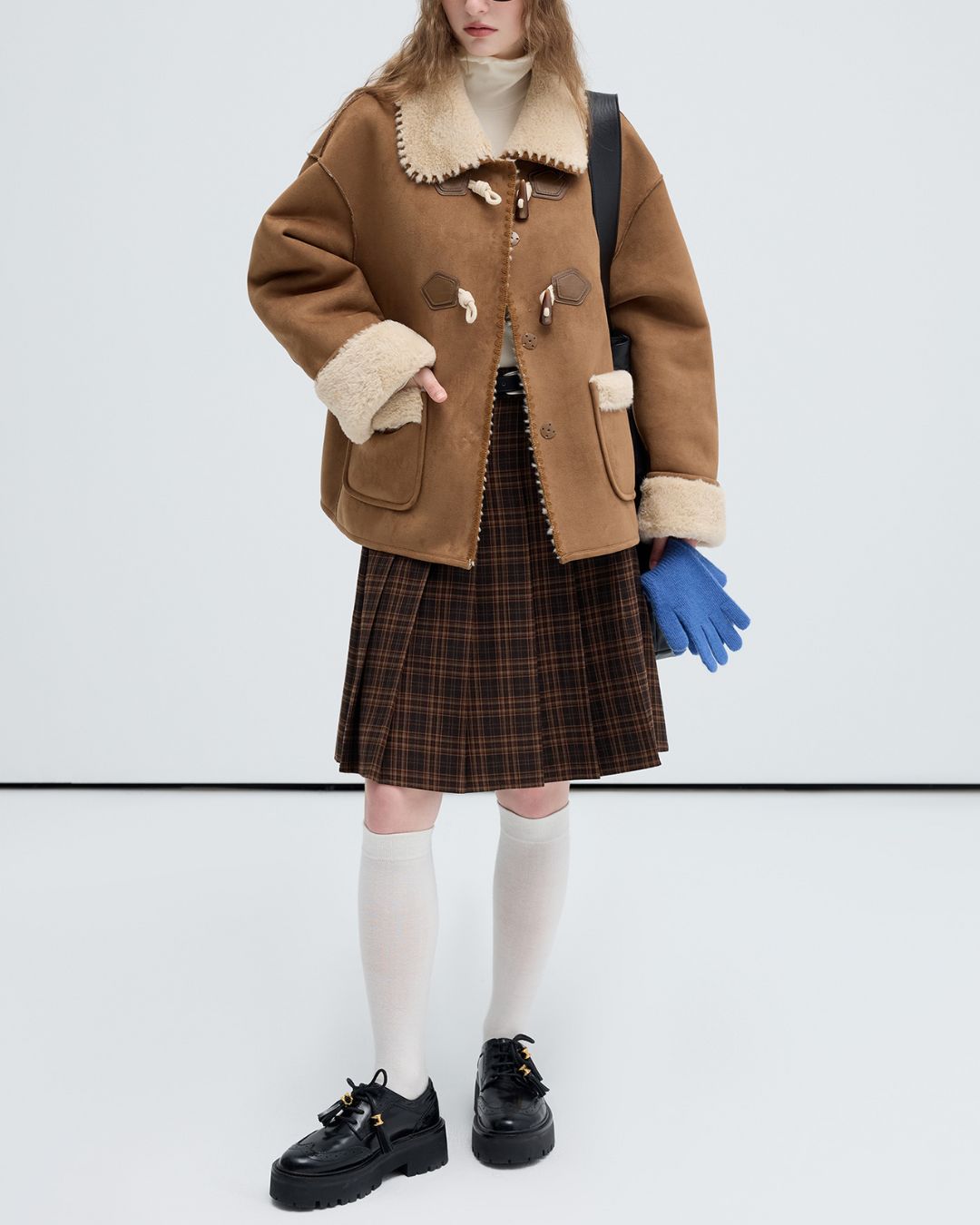 Collared Duffle Mouton Coat　CT010