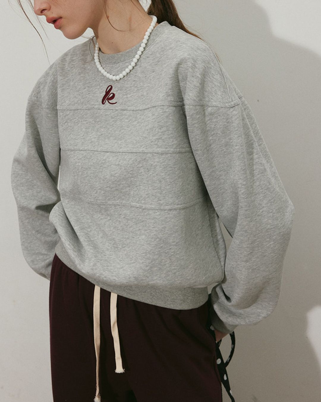Stitch Line Cropped Sweat　SW013