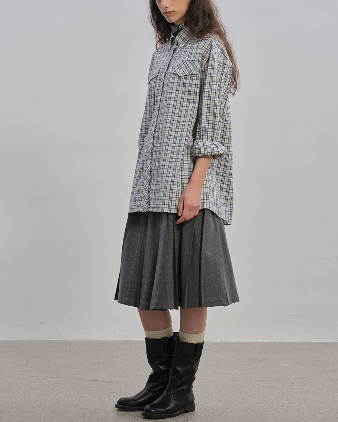 Retro Check Loose Shirt　LS024