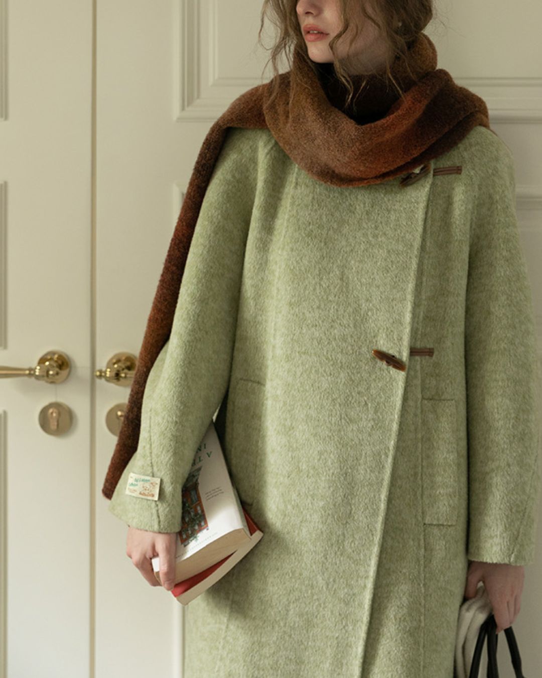 Retro Wool Collared Long Coat　CT008