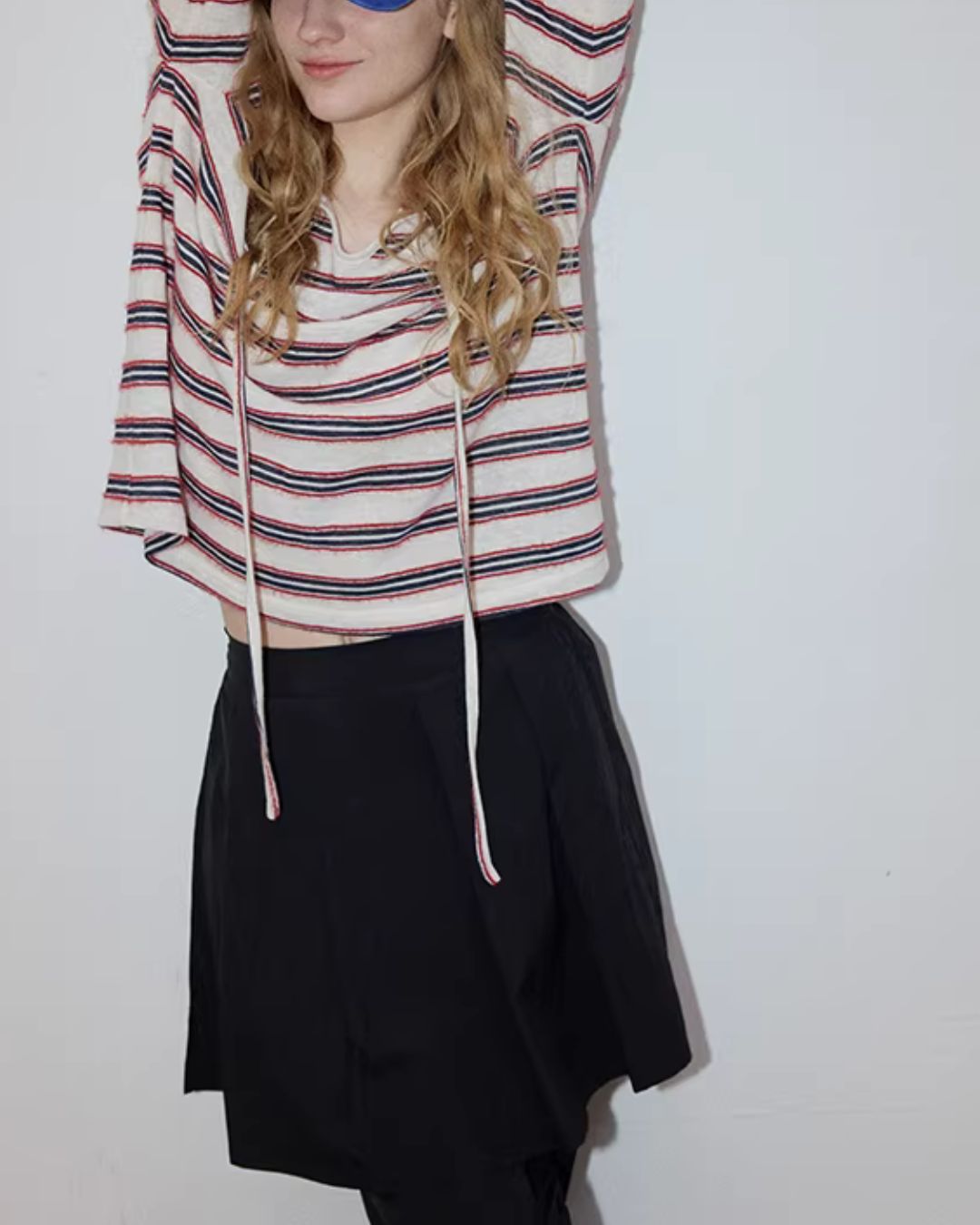 Multi-border Drawstring T-shirt　LT029