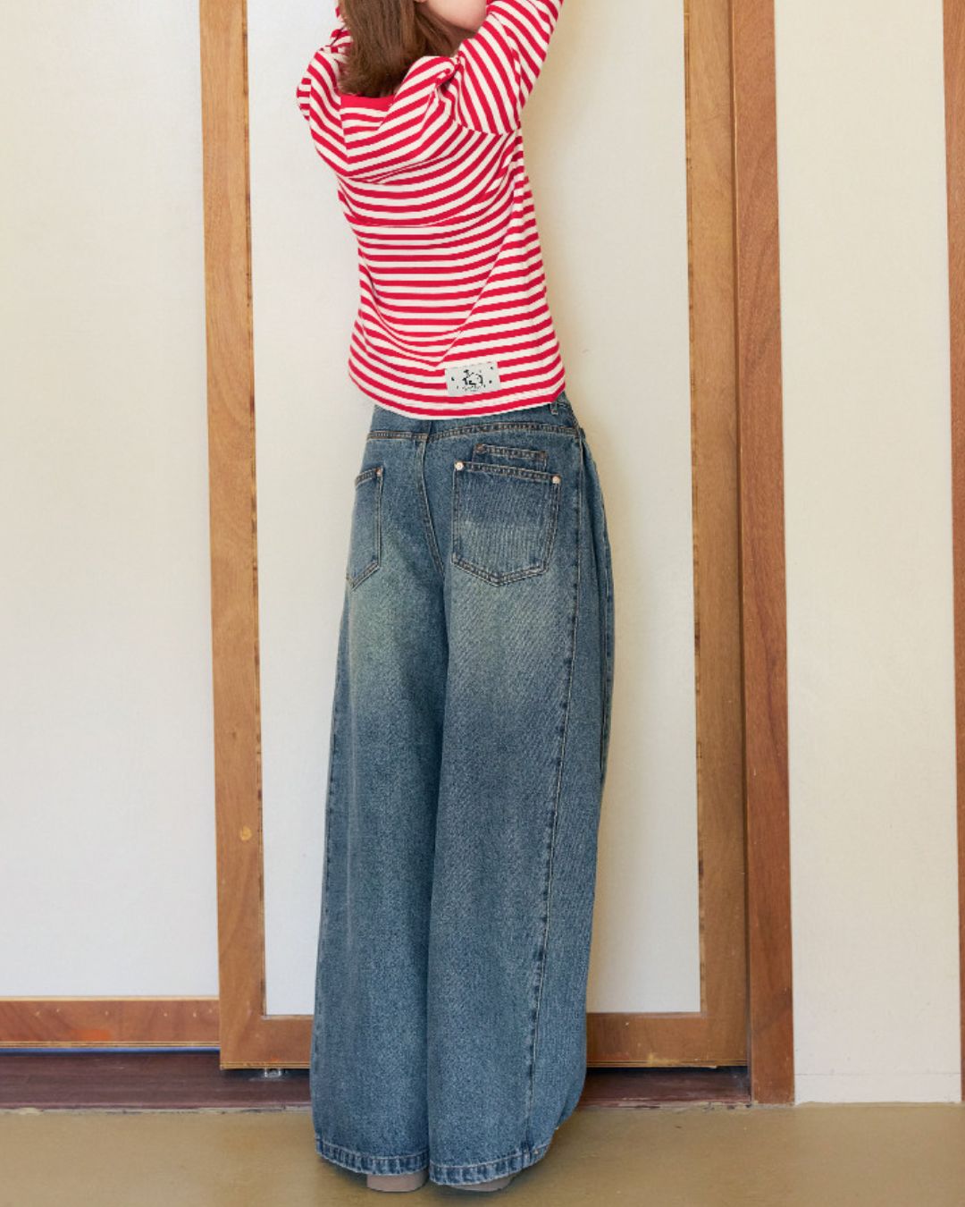 Wide-leg Twist Denim Pants　DP013