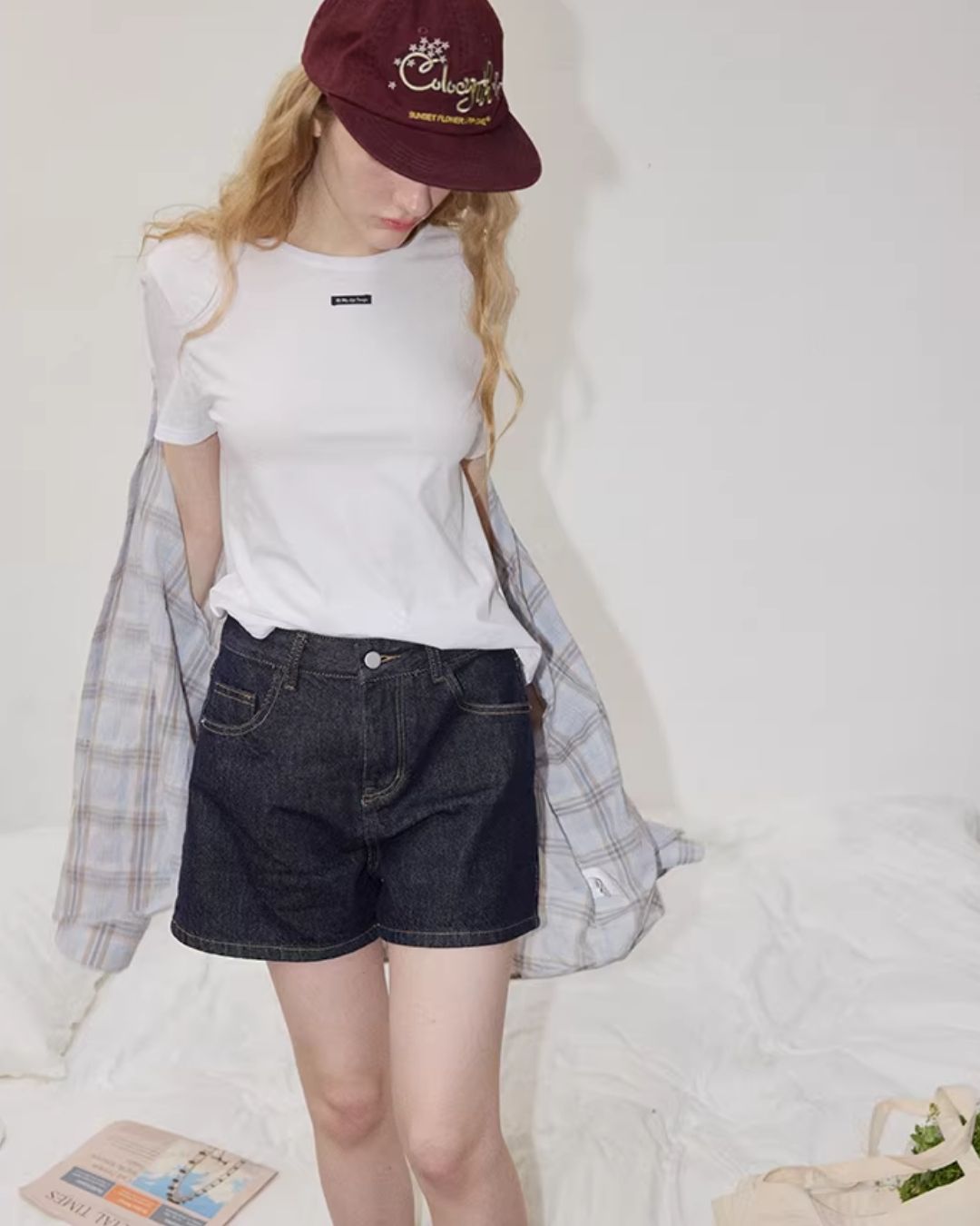 One-point Label Basic T-shirt　ST007