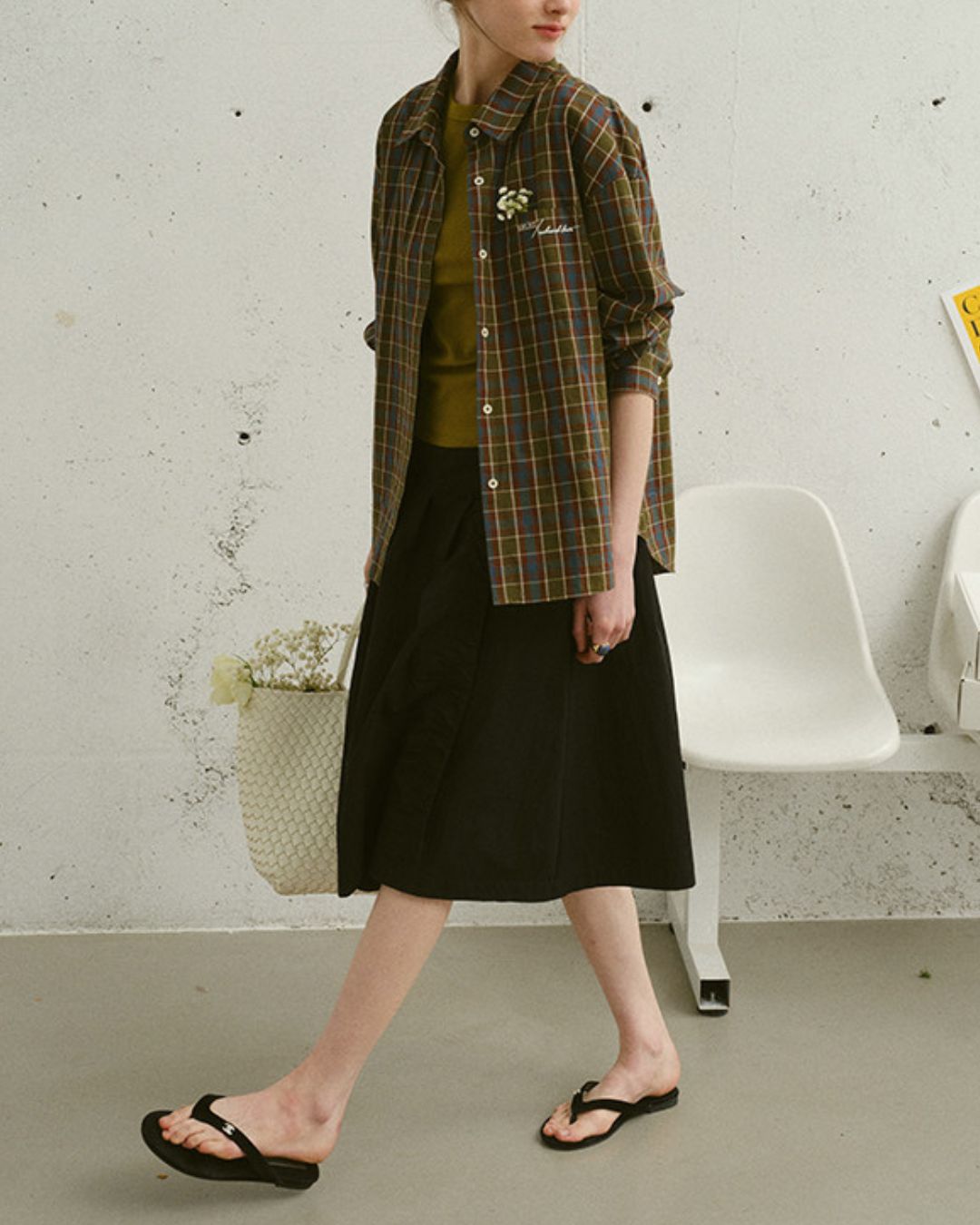 A-line Knee-length Wrap Skirt　SK022
