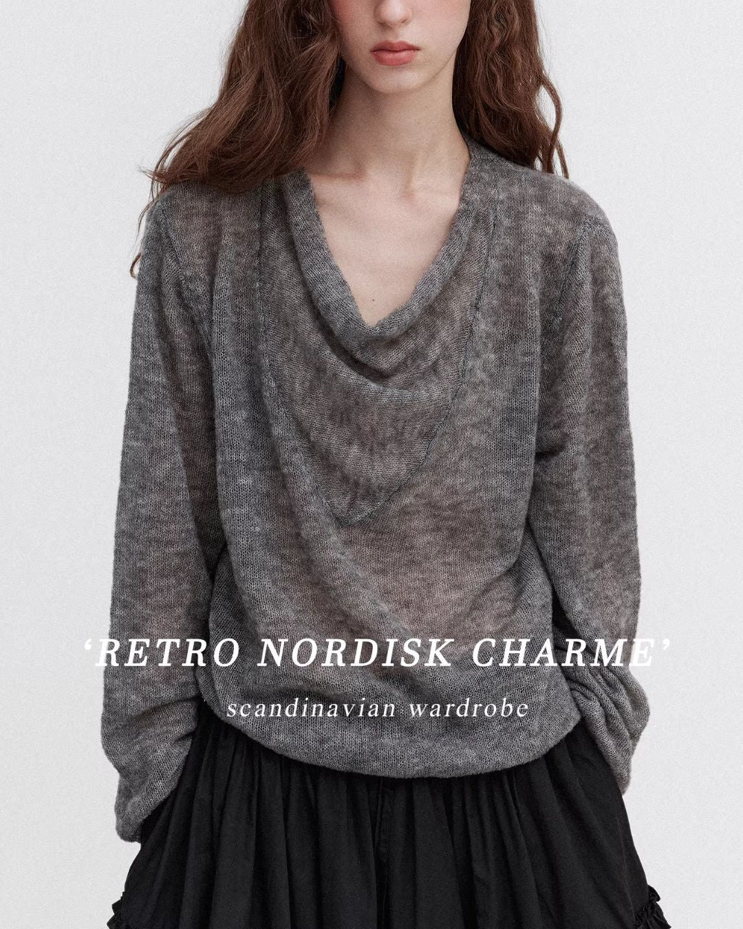Drape Neck Relaxed Knit　KN117