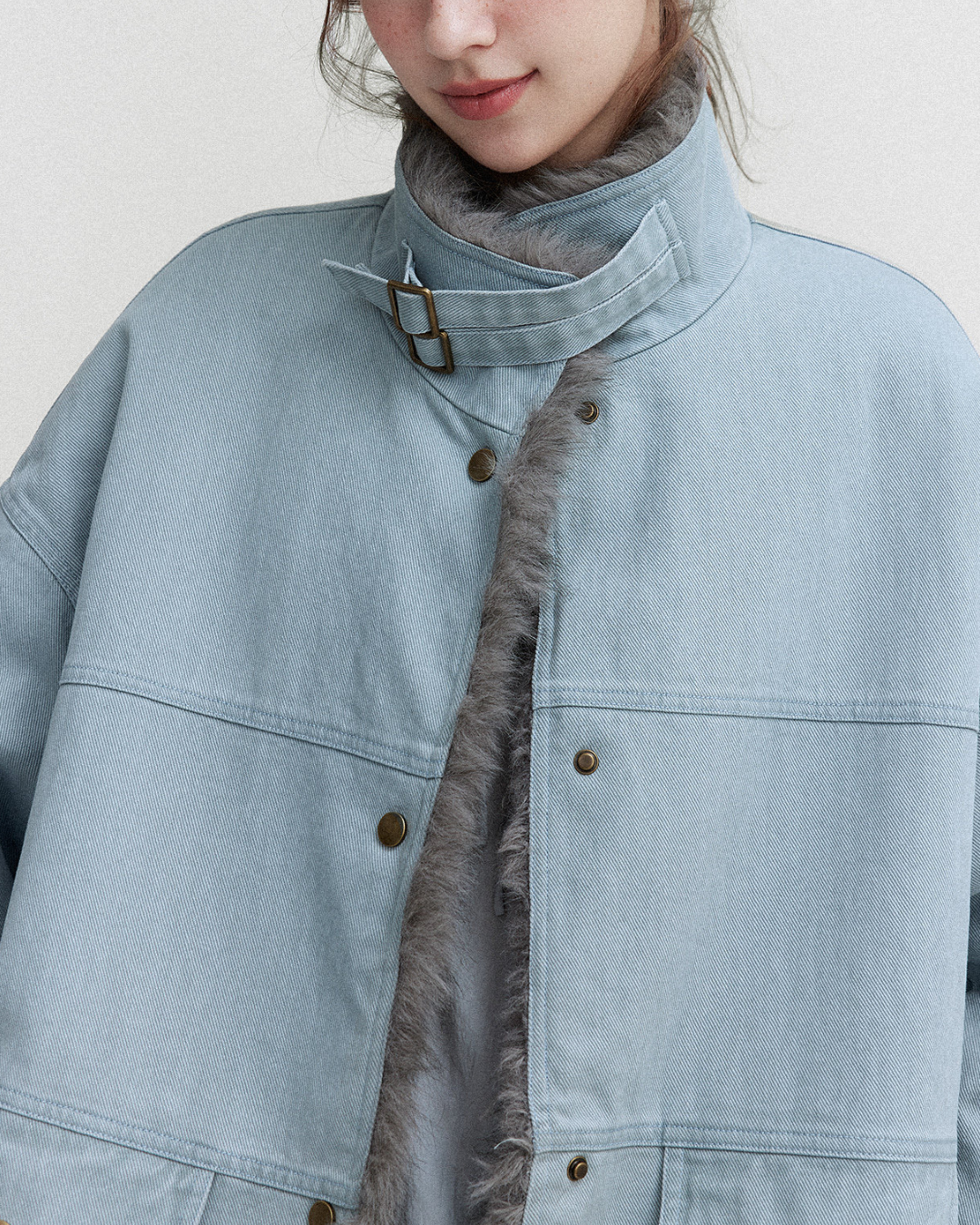 Vintage Fur-lined Denim Jacket　JK081