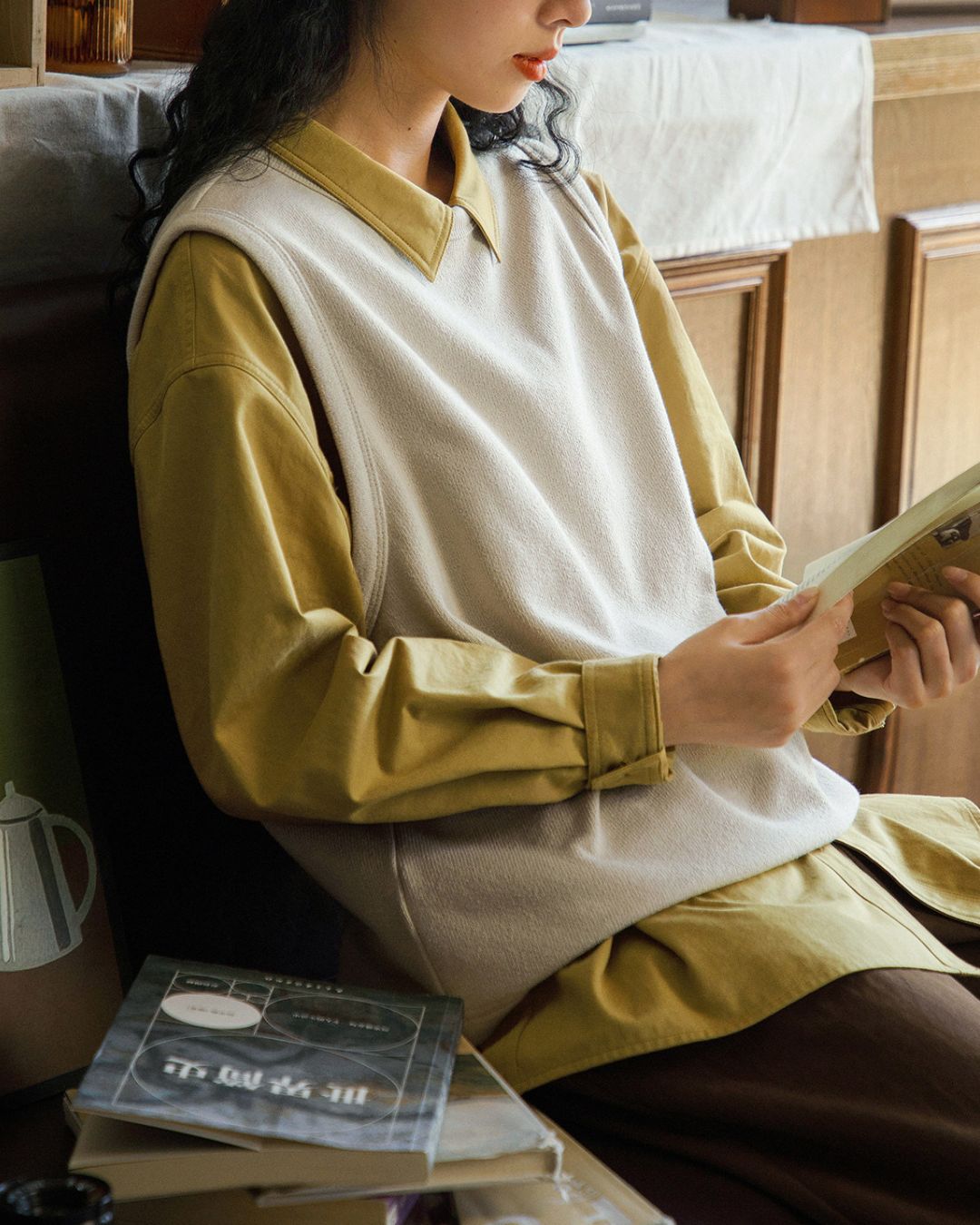 Crew Neck Cotton Knit Vest　VT024