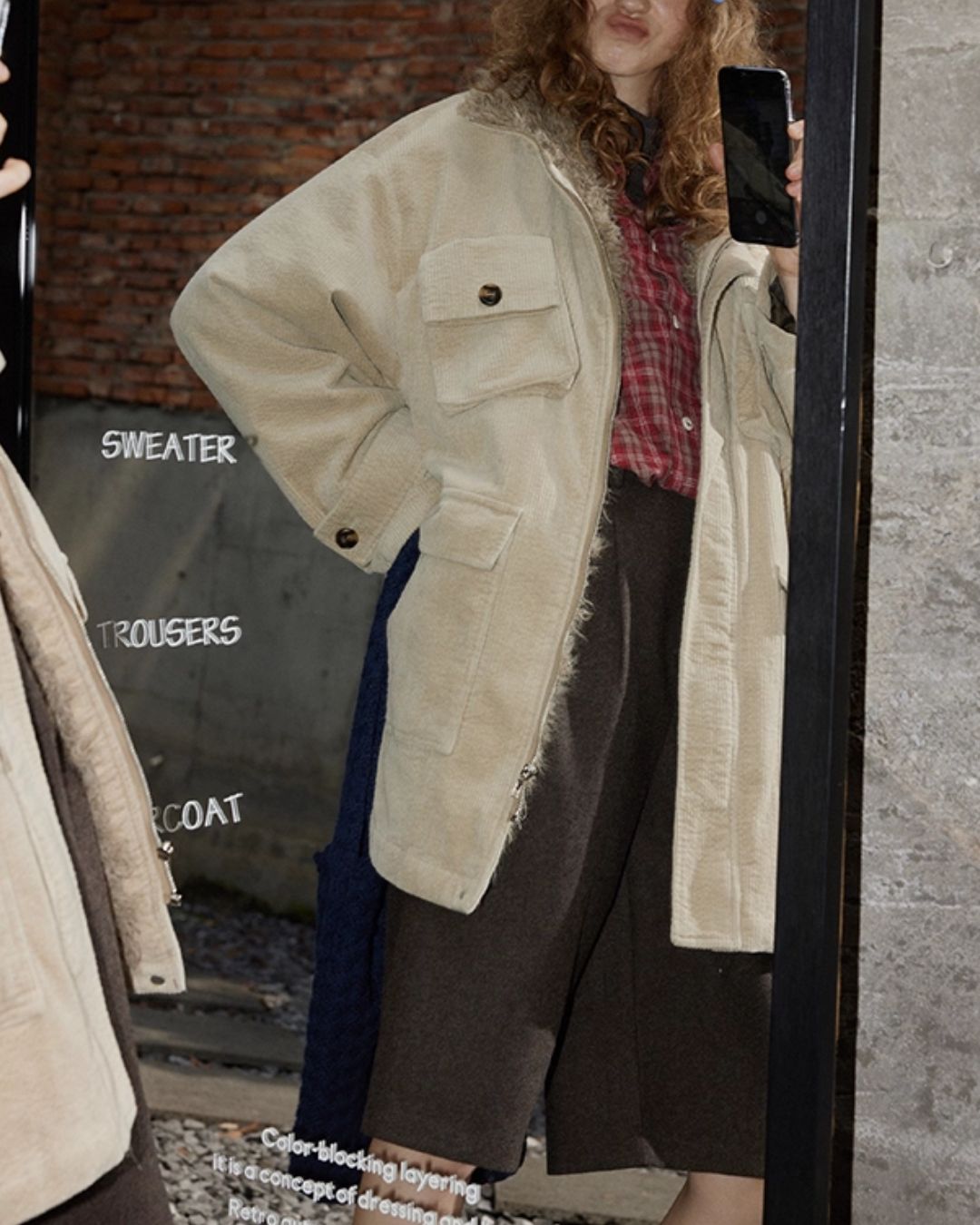 Fur-lined Corduroy Work Jacket　JK045