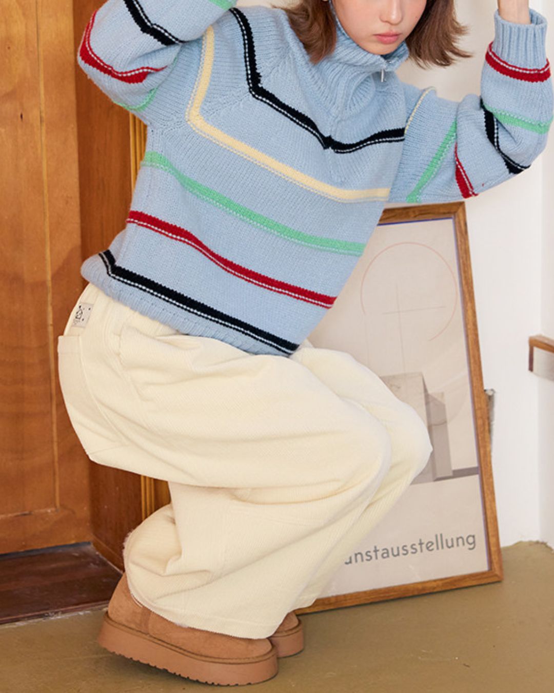 Multi-border Half-zip Knit　KN091