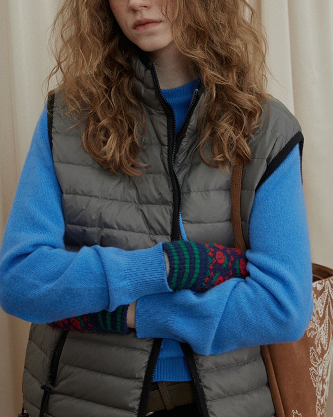 Nylon Piping Down Vest　VT013
