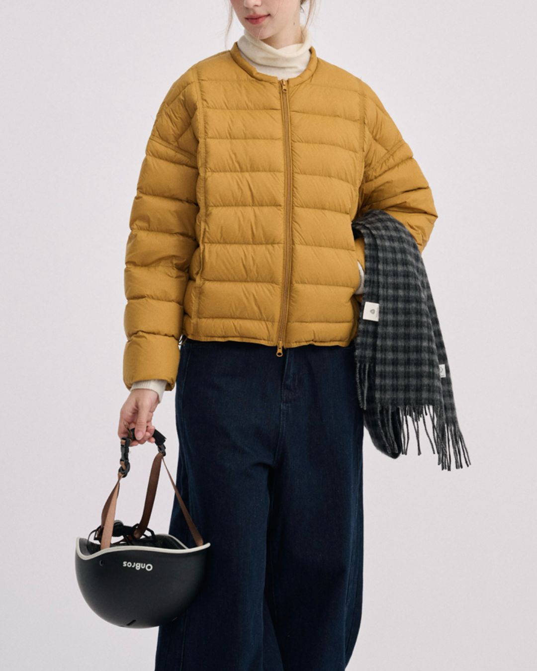 No-collar Drop Shoulder Down Jacket　JK068