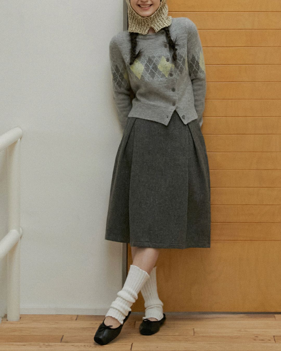 Nep Knee-length Cocoon Skirt　SK015