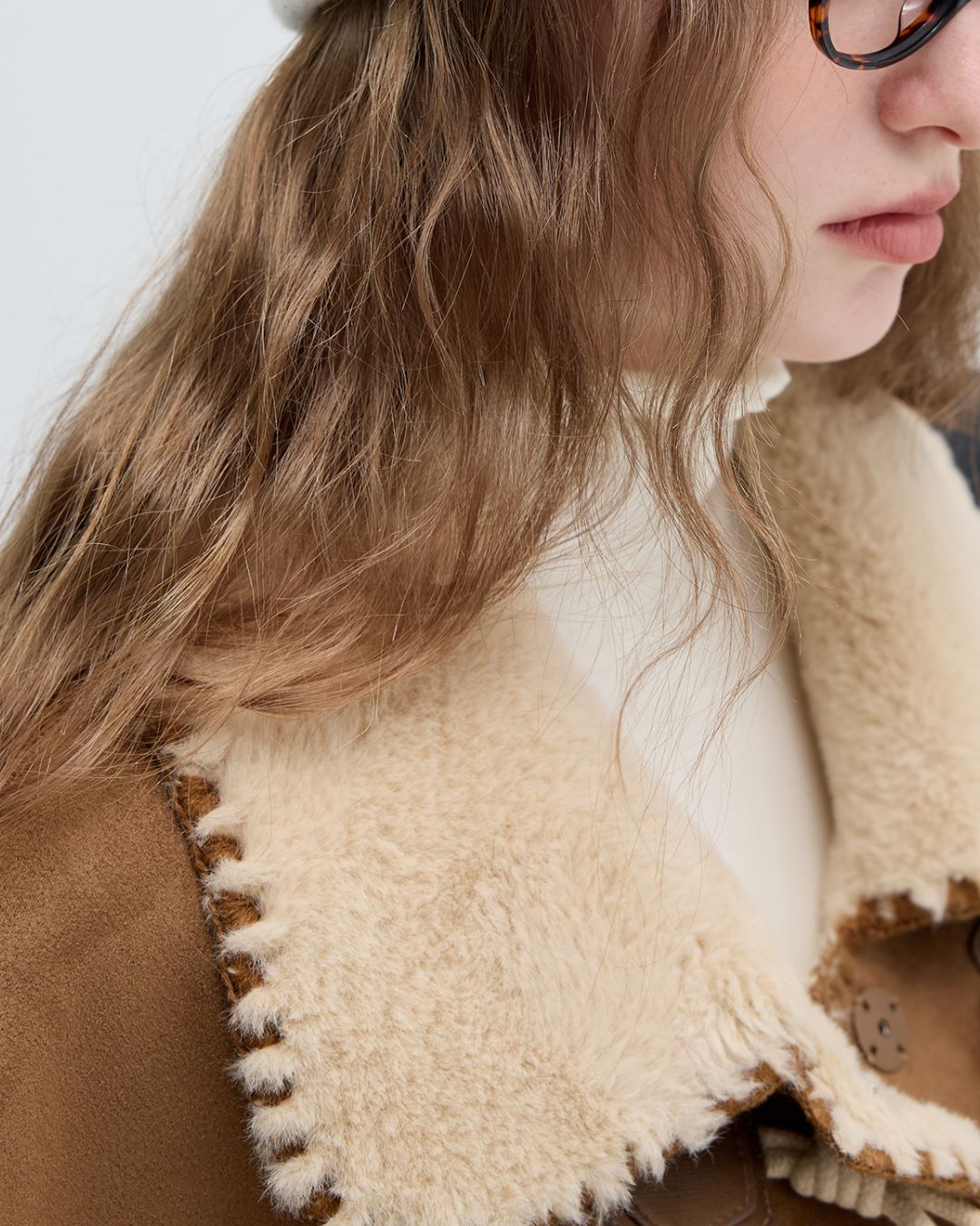 Collared Duffle Mouton Coat　CT010