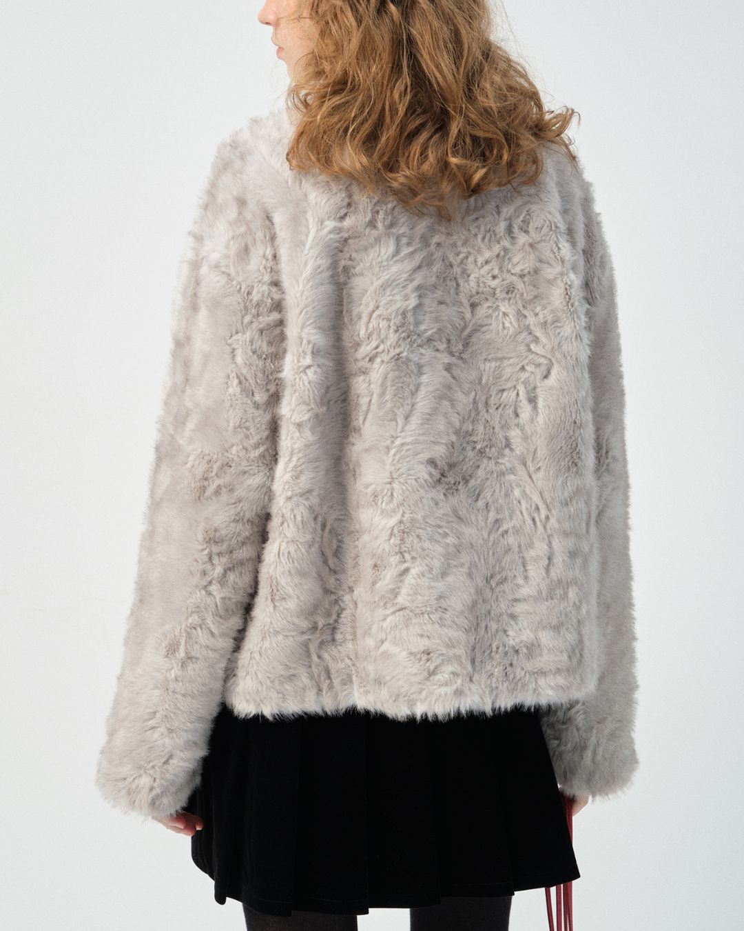 Faux Fur Colorful Button Jacket　JK076