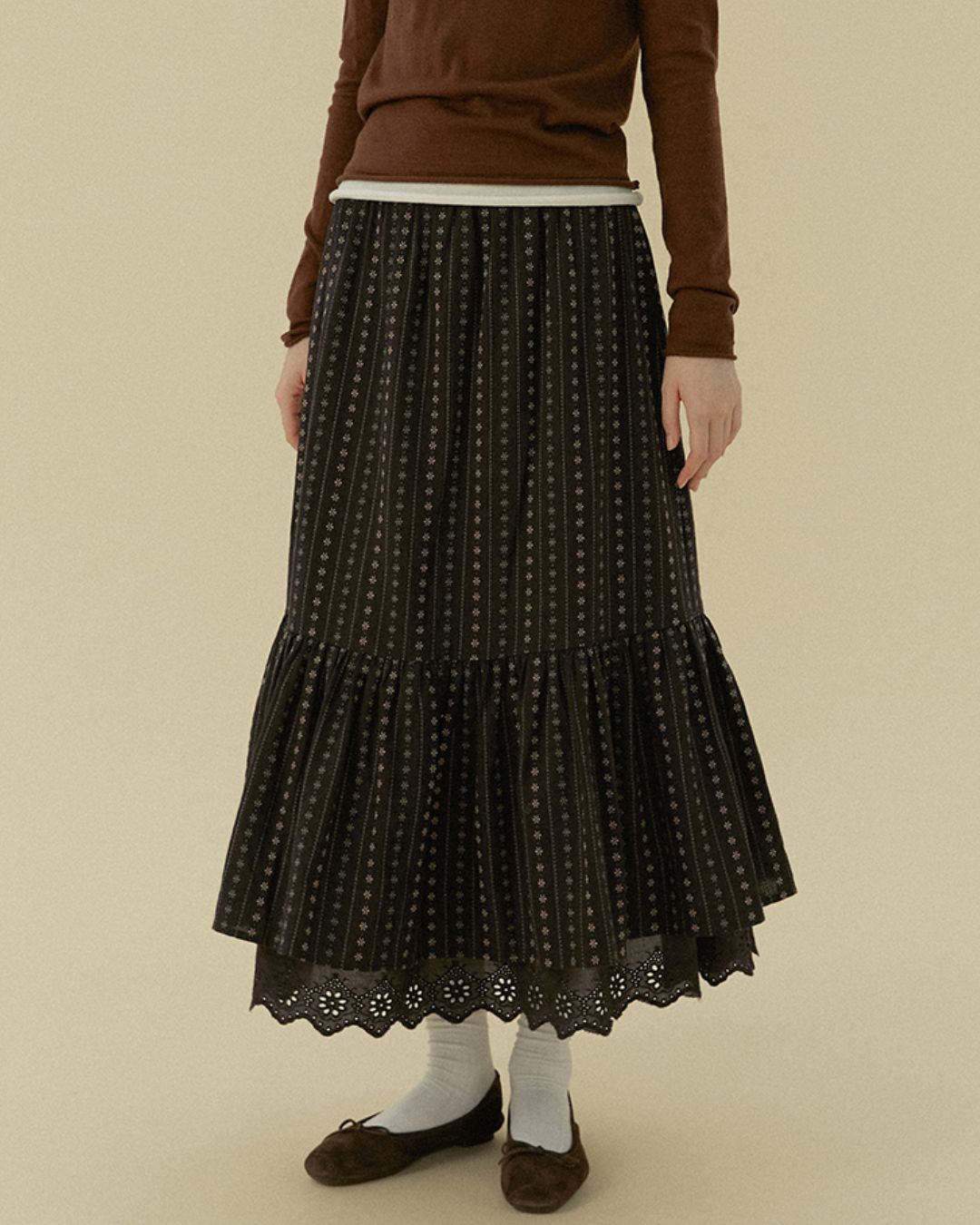 Floral Striped Mermaid Skirt　SK014