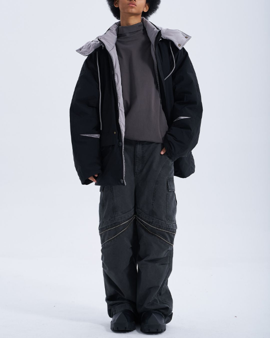 Casual Padded Contrast Color Jacket　JK071