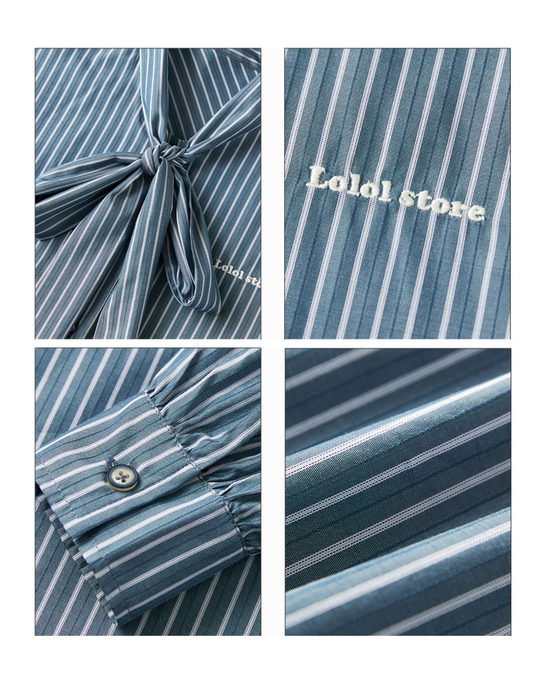 Bowtie Striped Shirt　LS019