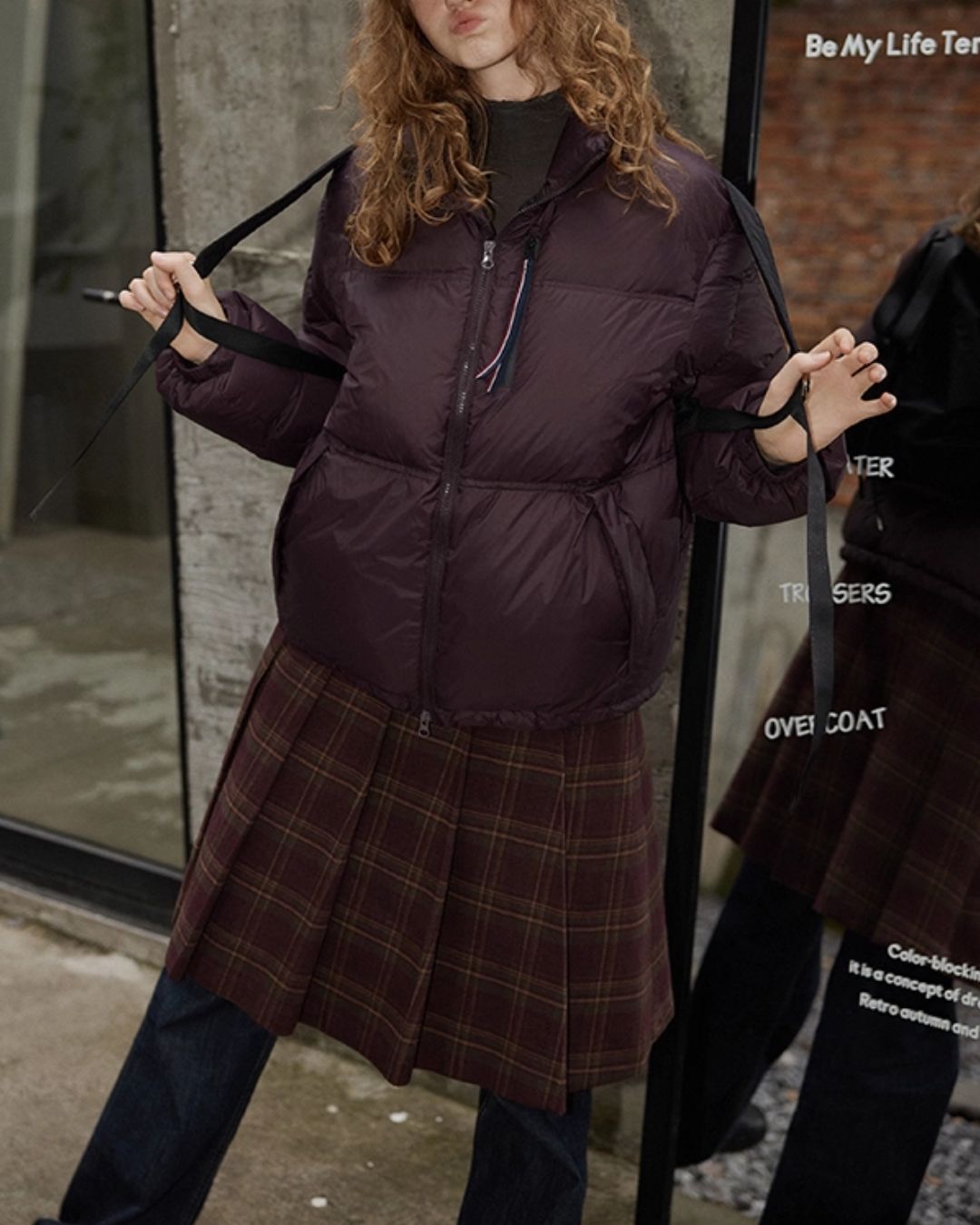 Retro Pleated Check Skirt　SK010