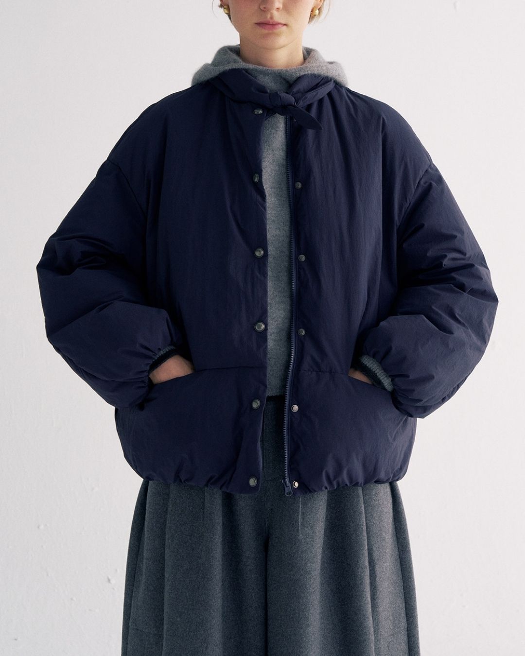 Detachable Scarf Puffer Down Jacket　JK080