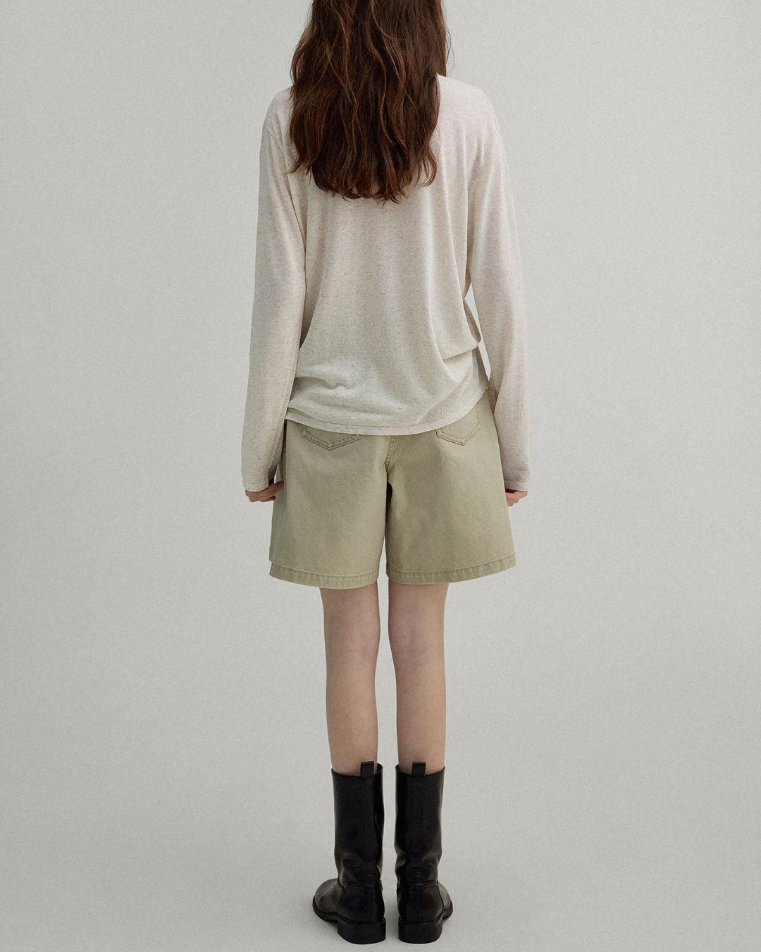 Natural Linen V-neck T-shirt　LT003