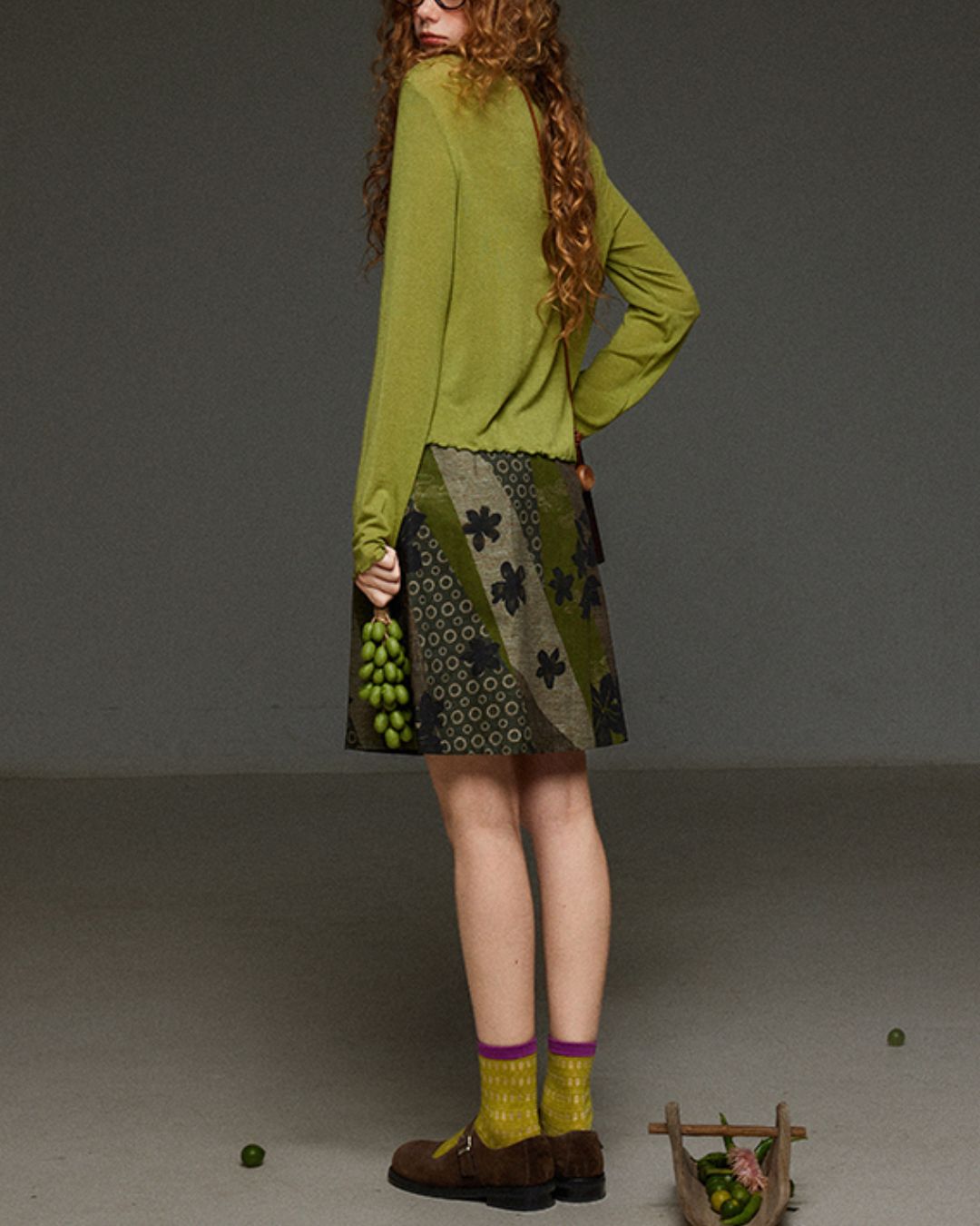 Retro Floral Print Tight Skirt　SK008