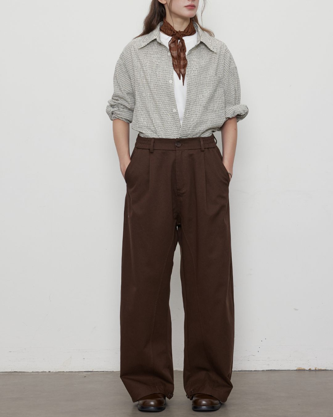 Curve Wide Adjustable Button Pants　PT021