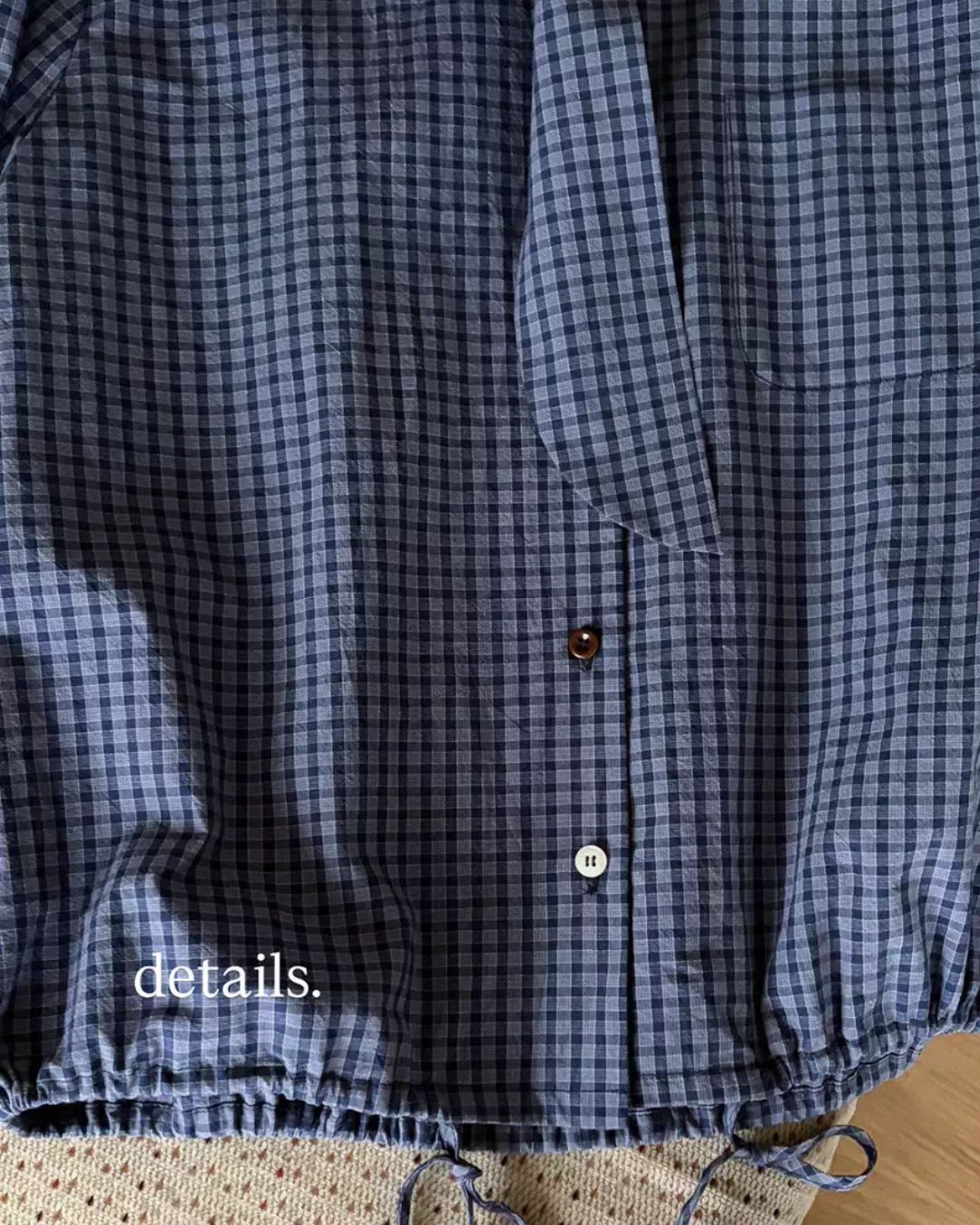 Bow Tie Ribbon Check Shirt　LS068