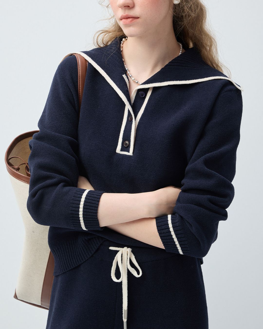 Contrast Color Boucle Knit　KN101