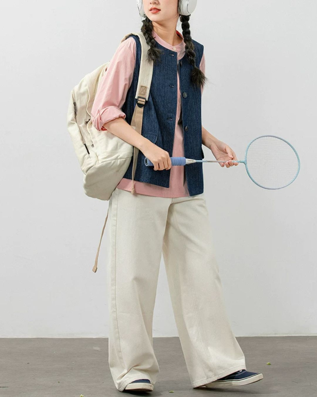 Crew Neck Denim Vest　VT025