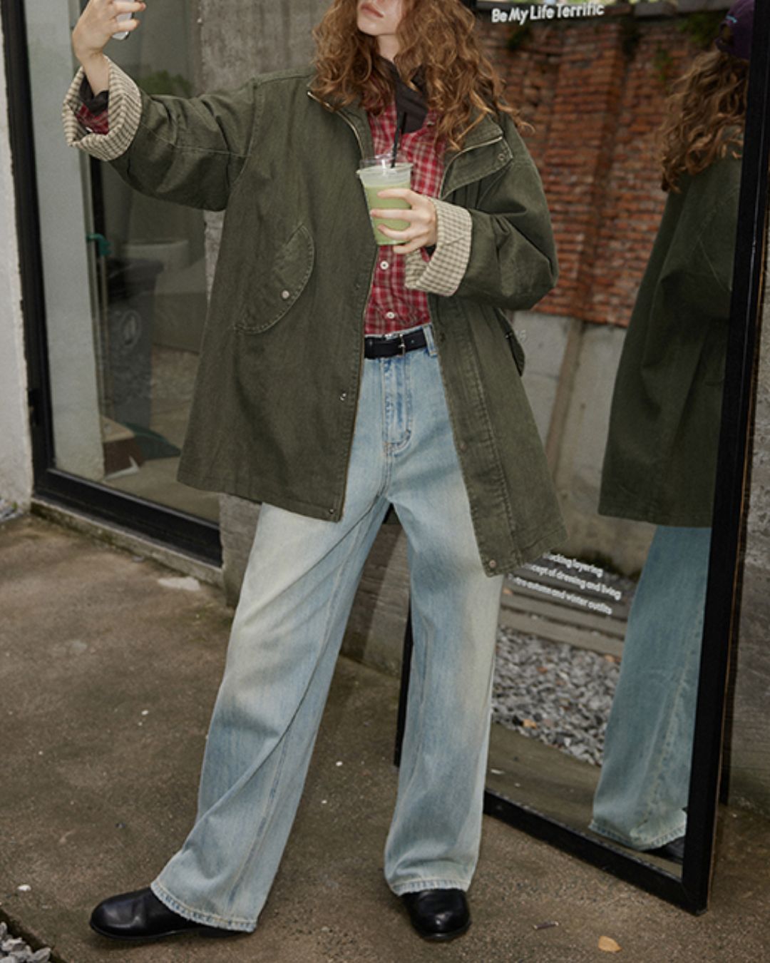 Washed Straight Denim Pants　DP009