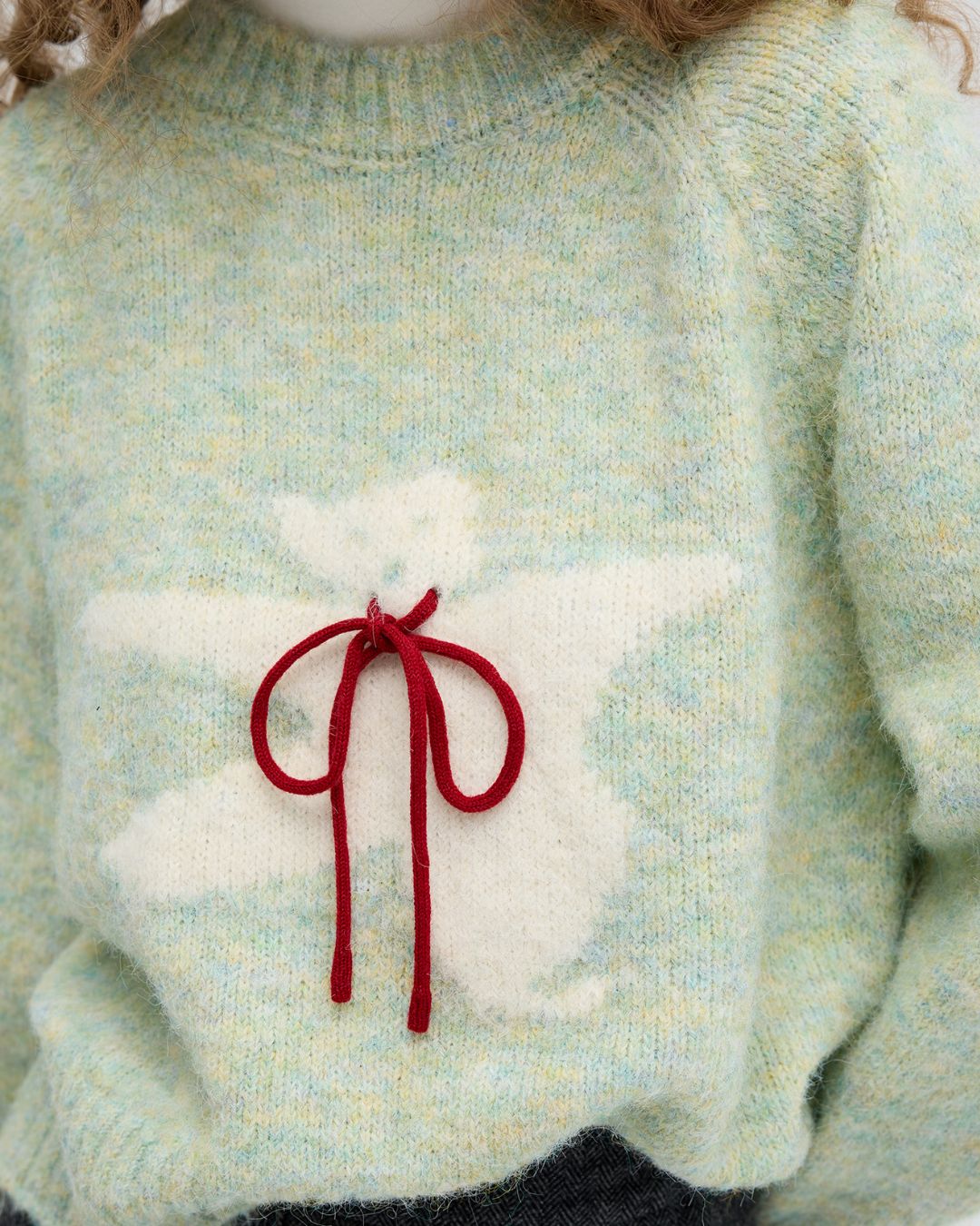 Bow Tie Bear Wool Sweater　KN040