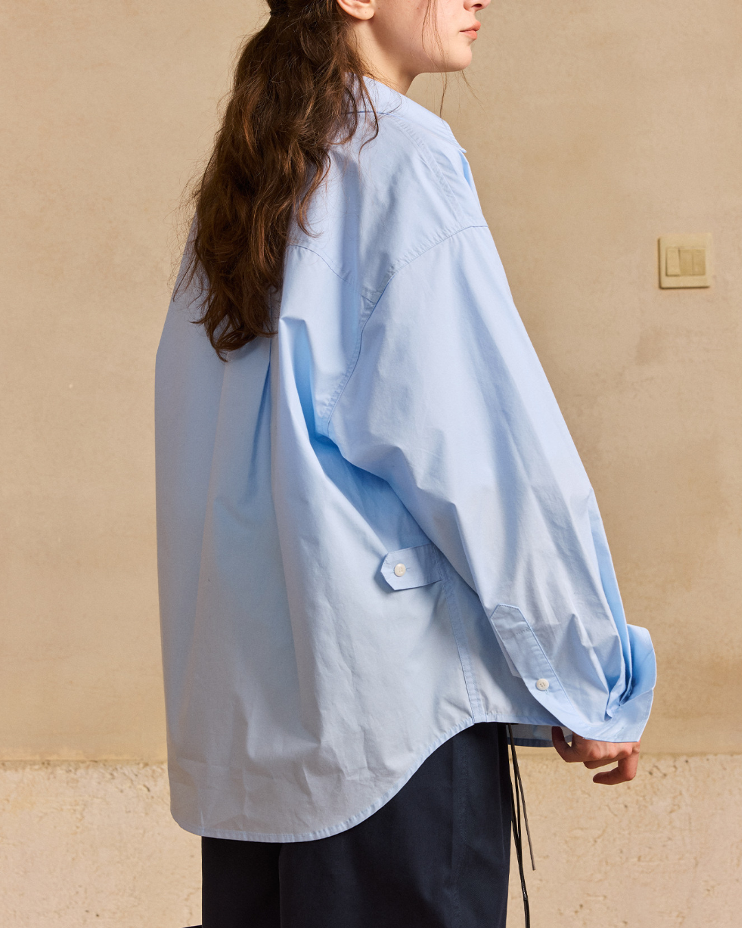 Chest Embroidered Casual Collar Shirt　LS047