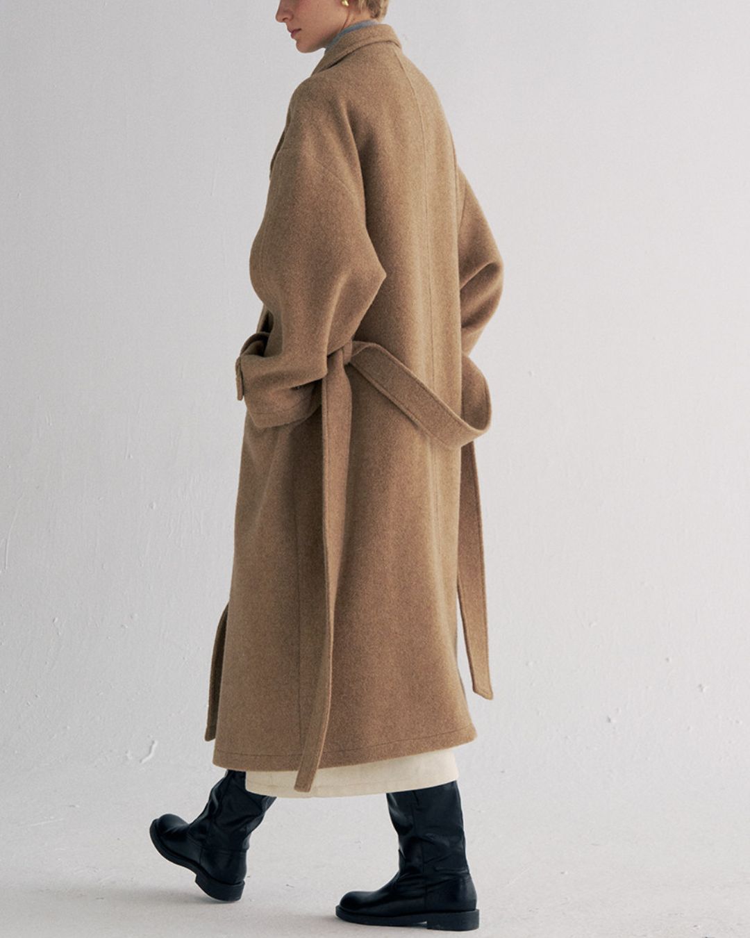 Stand-collar Wool Long Coat　CT029