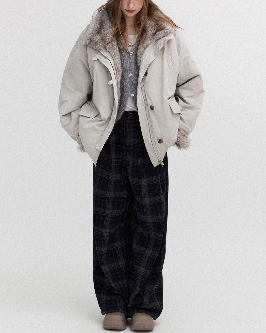 Oversized Fur Work Jacket　JK059