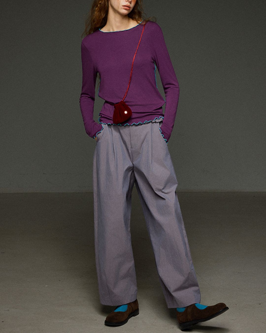 Color Stitch Mellow Frill T-shirt　LT013