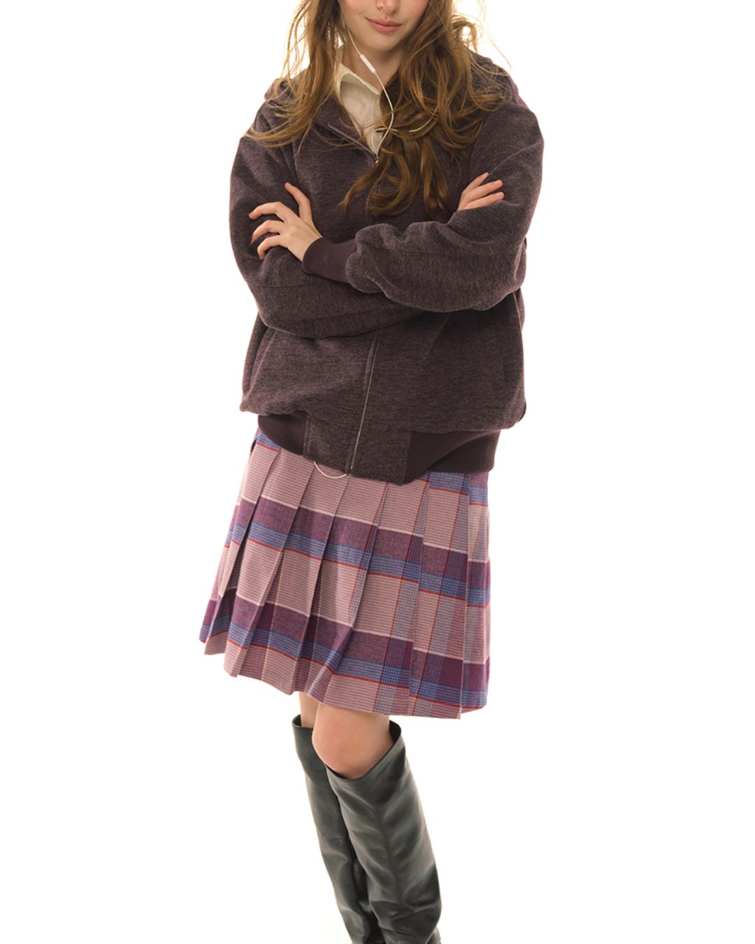 Soft Knit Full-zip Hoodie　HD004