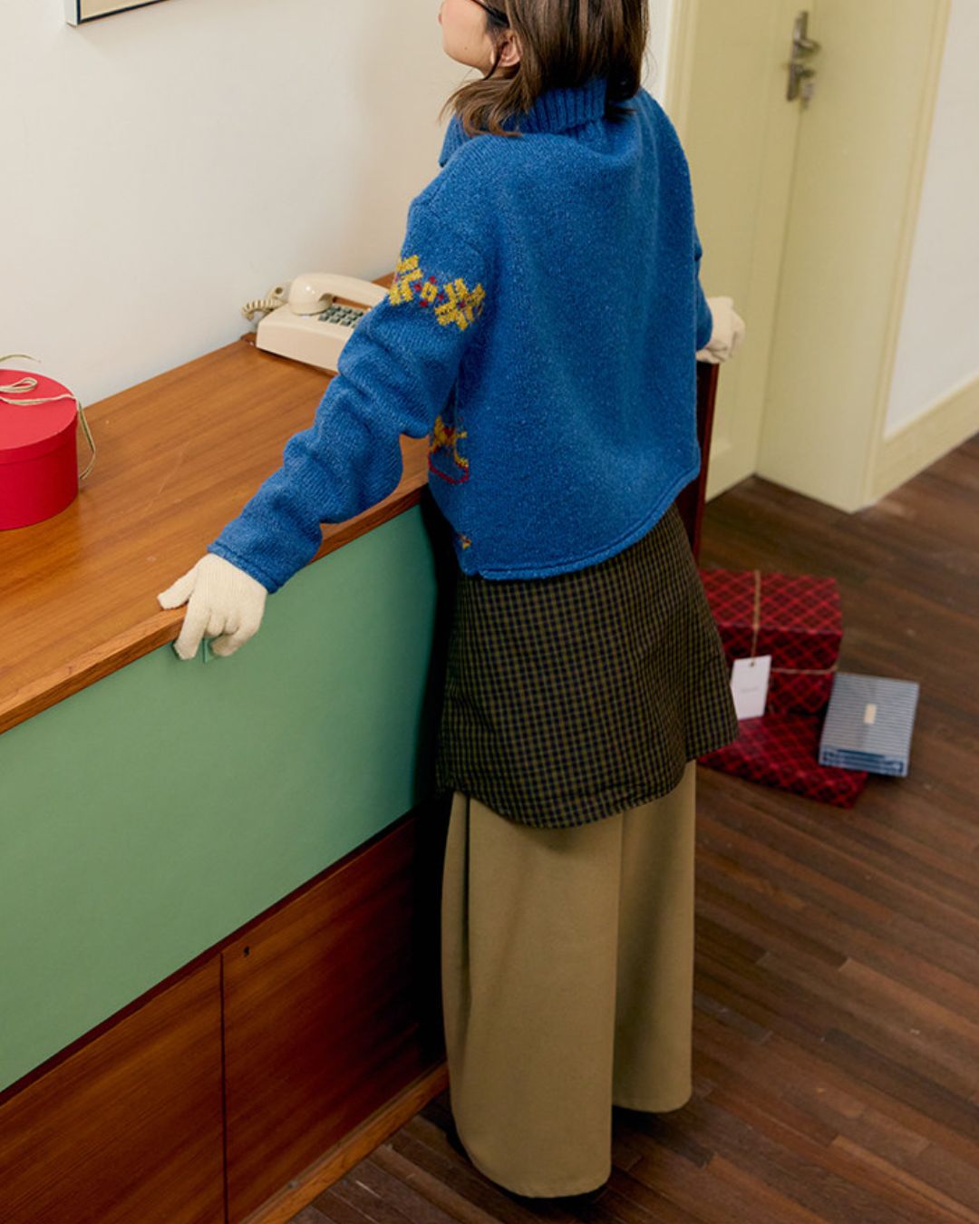 Horse Jacquard Collared Knit　KN087