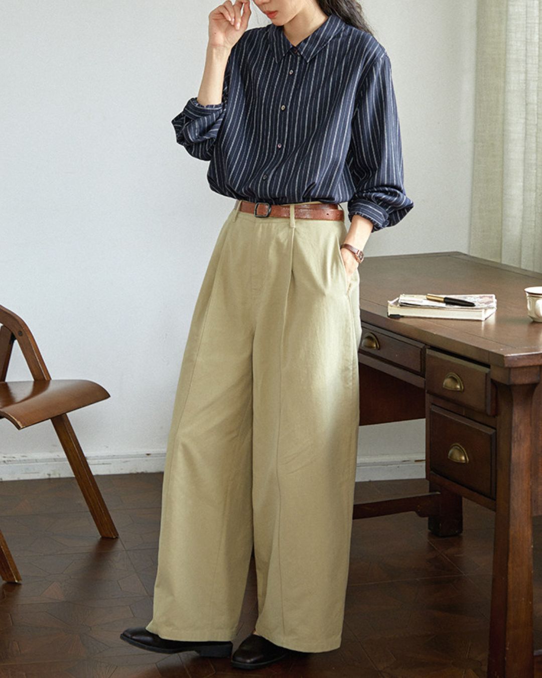 Tucked Wide Curve Pants　PT032
