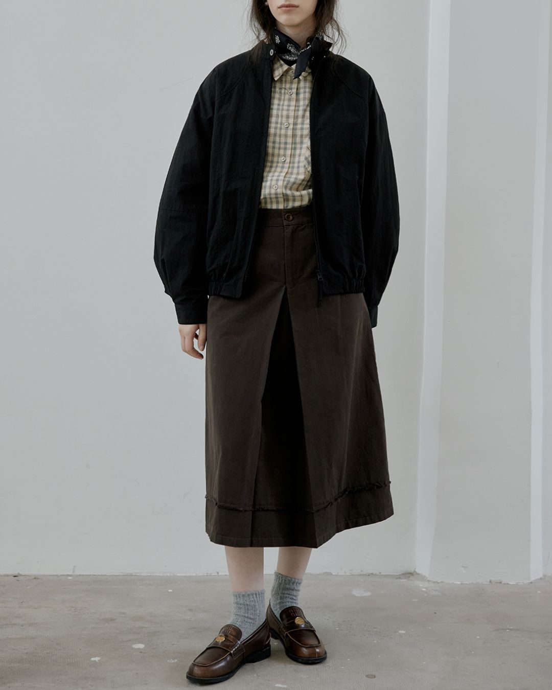 Front Tuck Midi Skirt　SK003