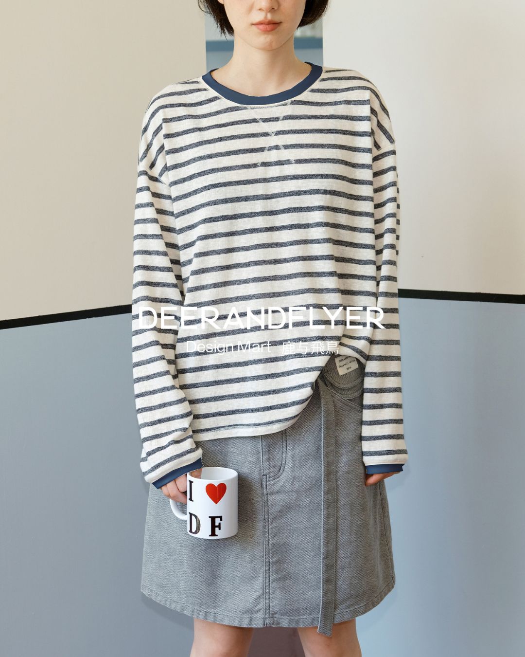 Border Relaxed T-shirt　LT006