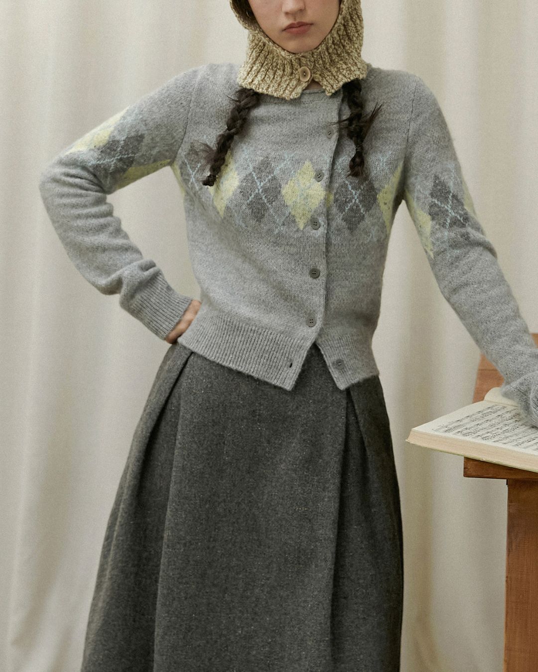 Nep Knee-length Cocoon Skirt　SK015