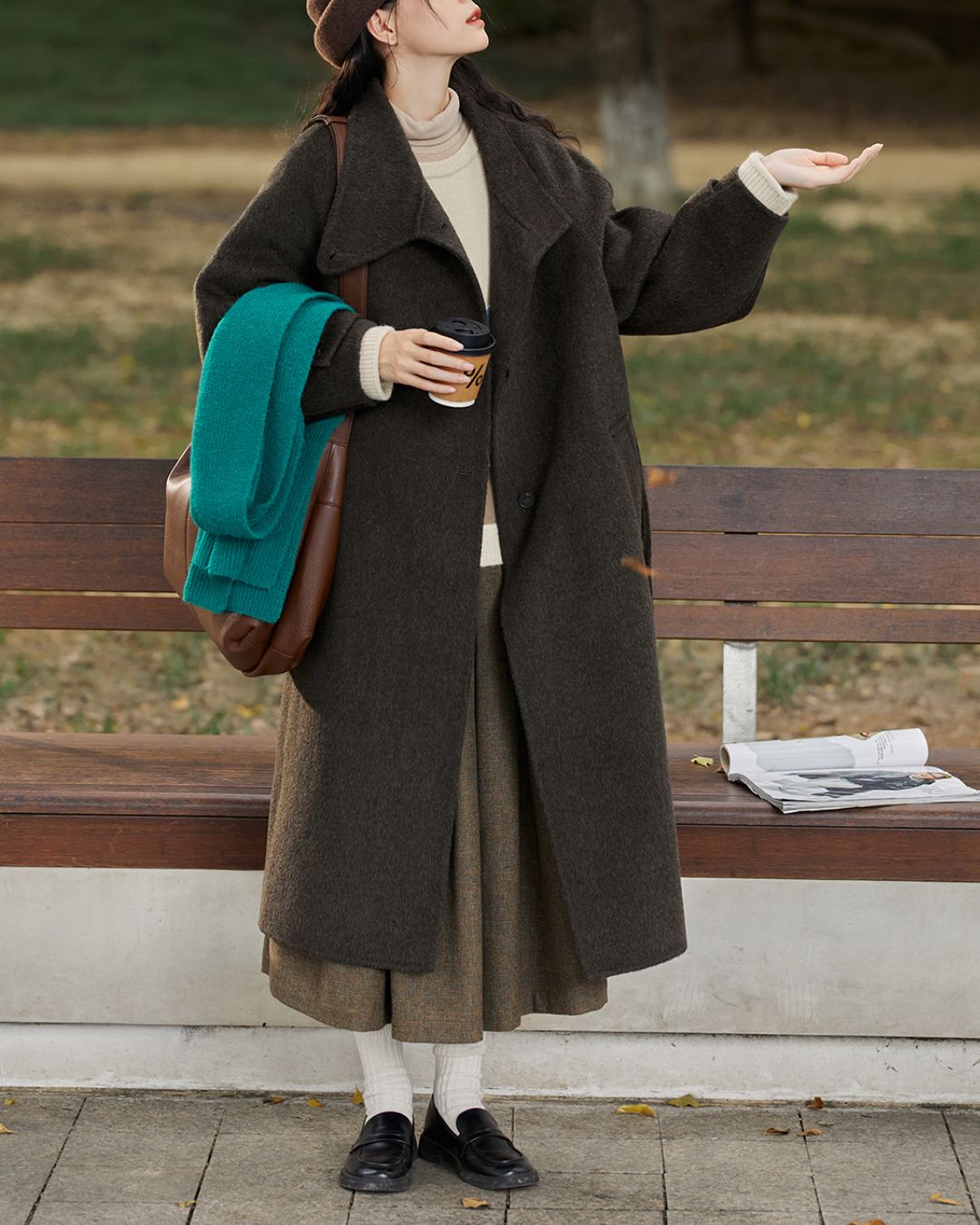 Wool Stand Collar Yoke Coat　CT019