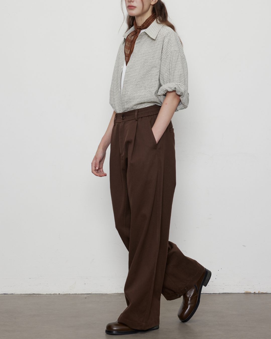 Curve Wide Adjustable Button Pants　PT021