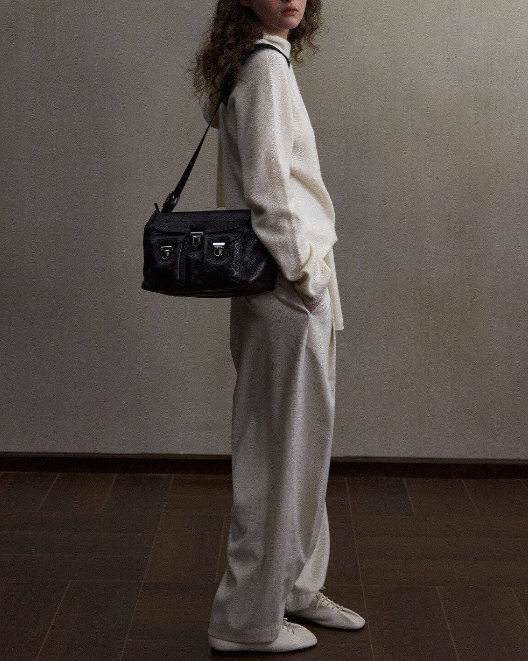 Basic Yak Wool Knit Hooded Scarf　HG001