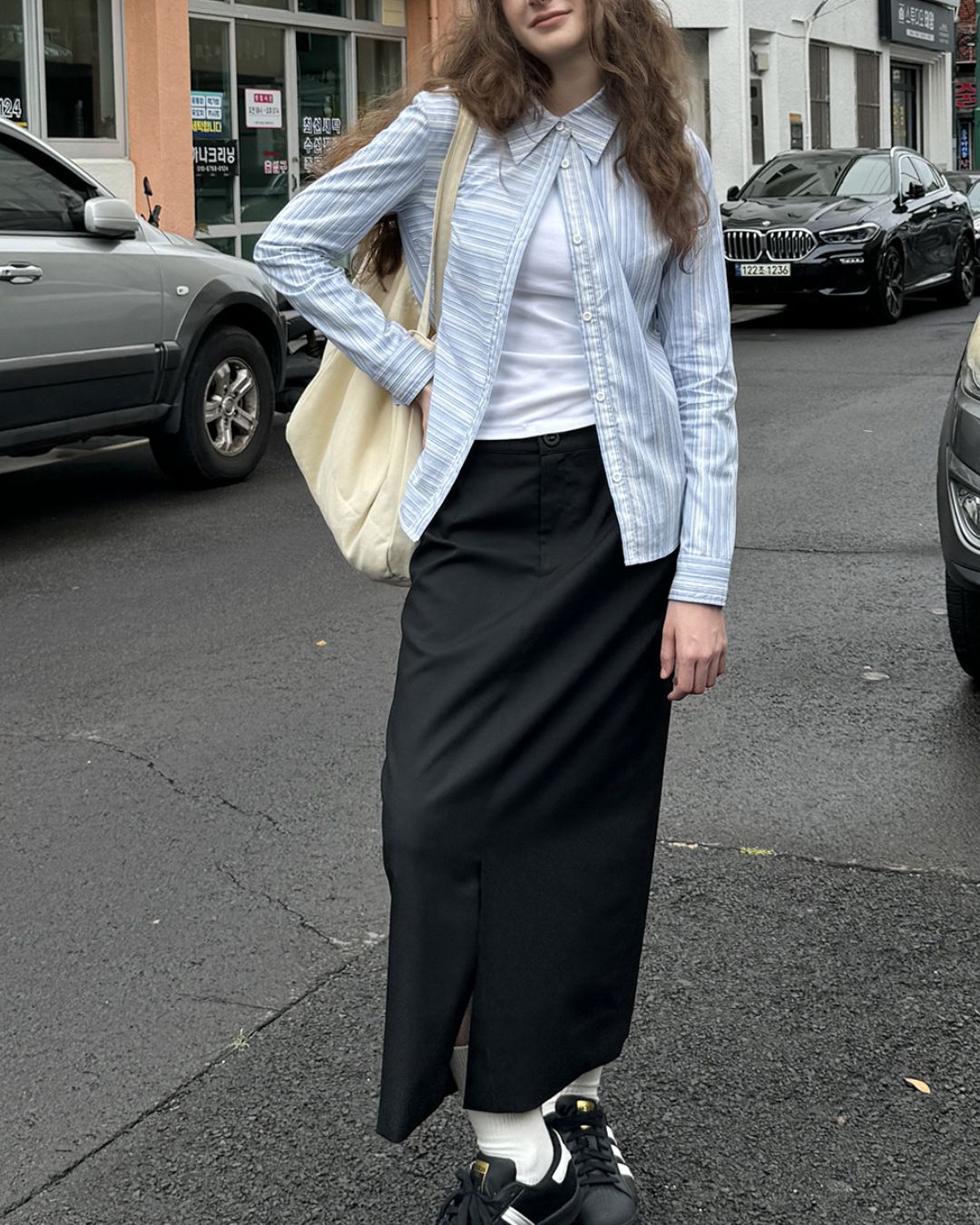 Striped Border Switch Shirt　LS002