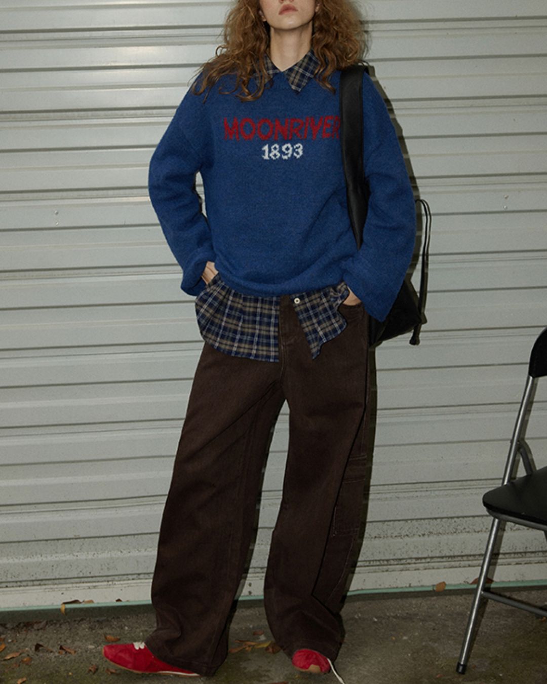 Wide Sleeve Logo Sweater　KN051