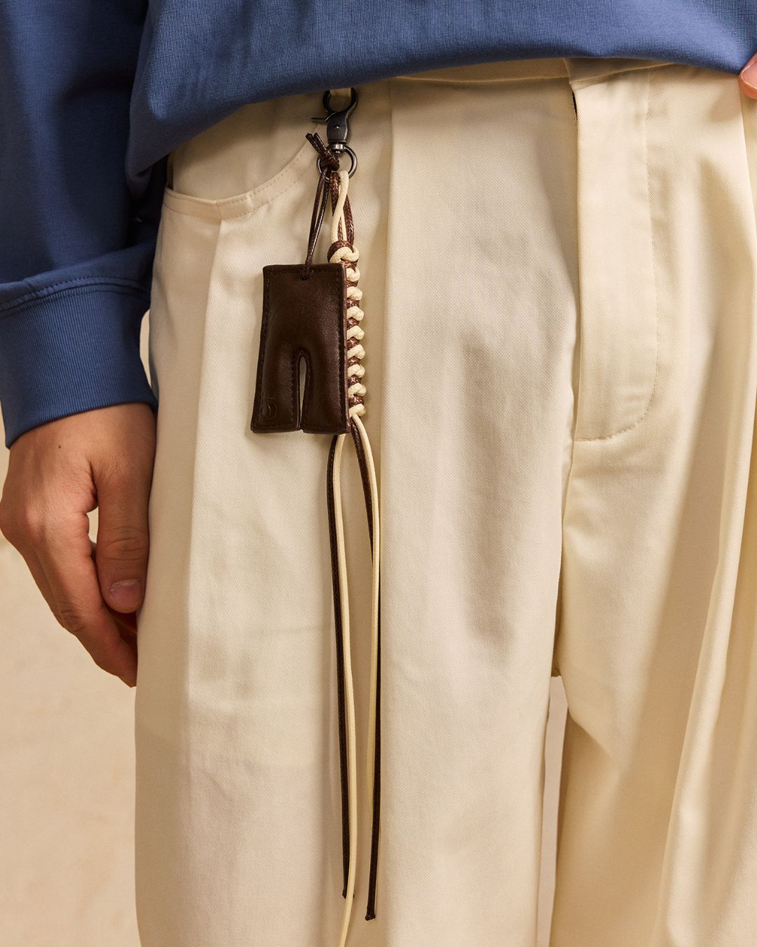 Rope ＆ Leather Tag Tuck Wide Pants　PT033