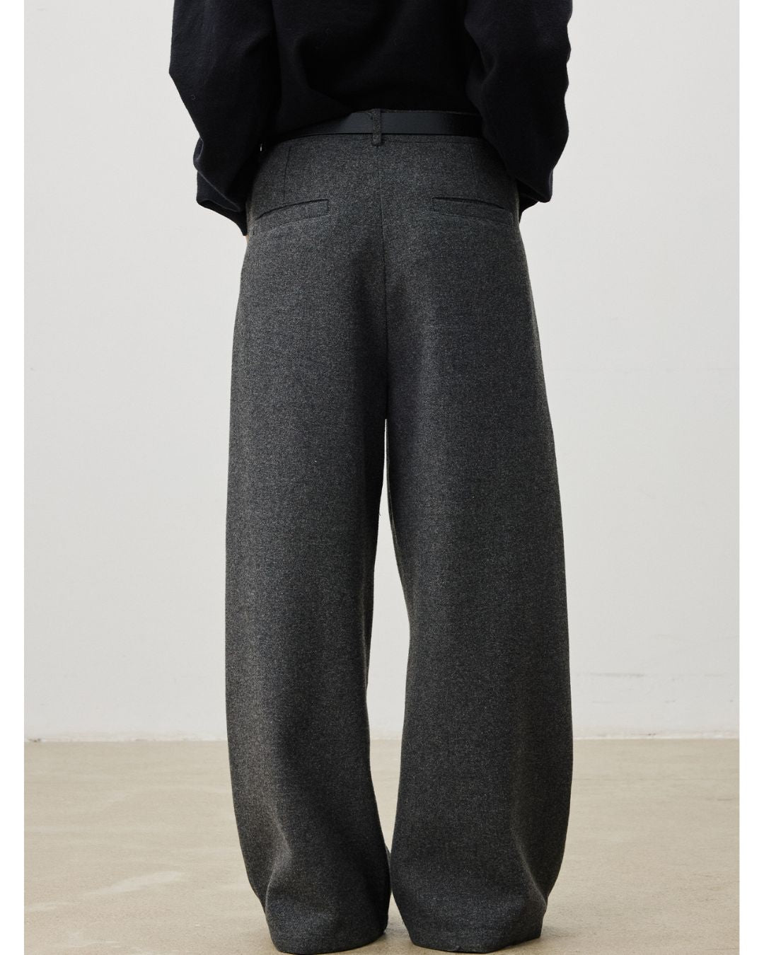 String-decorated Wool Wide Pants　PT022