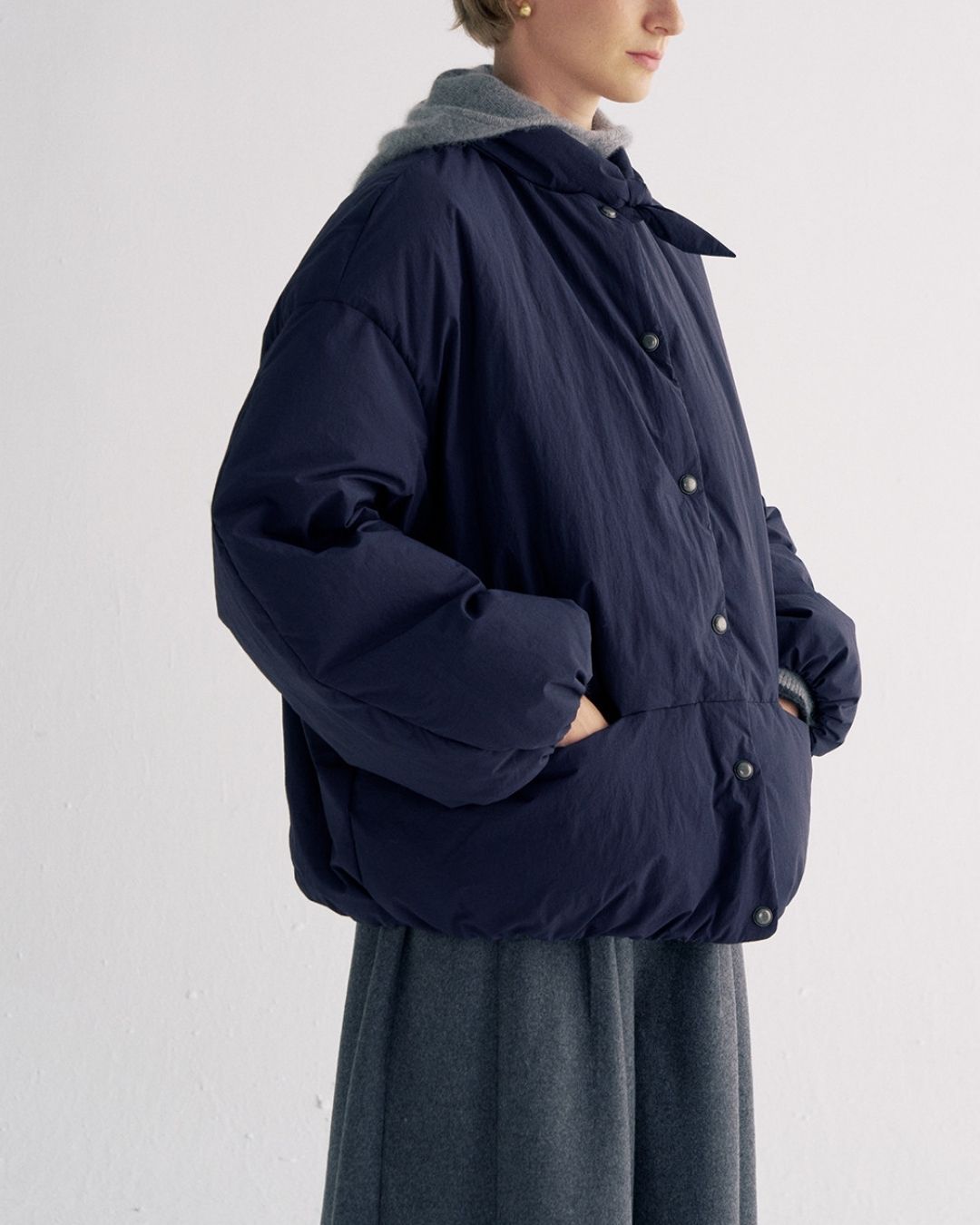 Detachable Scarf Puffer Down Jacket　JK080