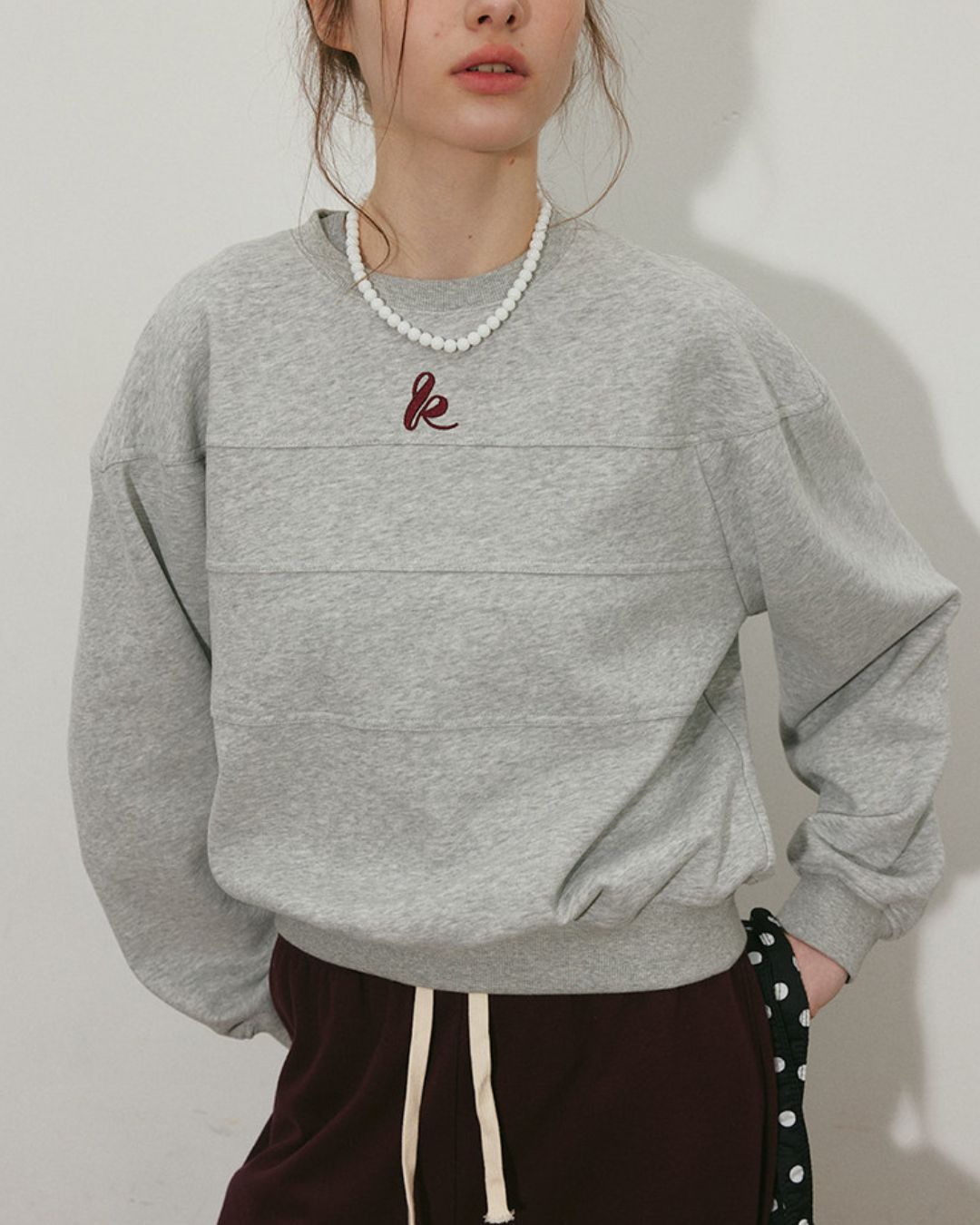 Stitch Line Cropped Sweat　SW013
